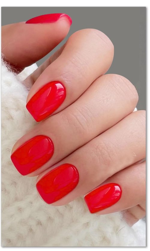 JMEOWIO Gel Nail Stickers Red Semi Cured Gel Nail Strips Wraps UV/LED Nails Art Design Decoration Accessories