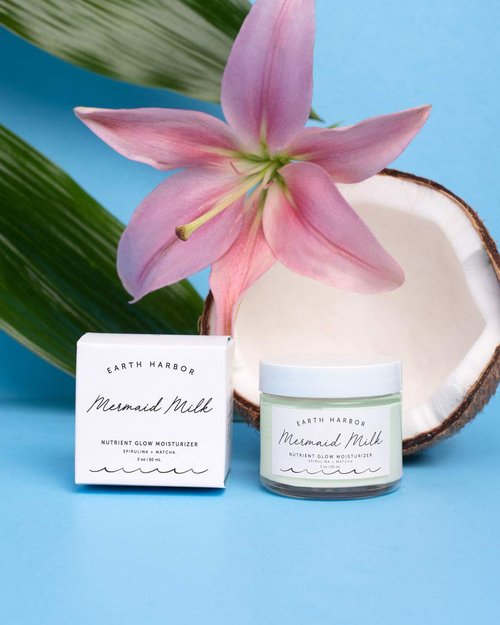 Earth Harbor | MERMAID MILK Nutrient Glow Moisturizer | Lightweight Botanical Hydration | Matcha and Spirulina | 100% Non-GMO + Plant-Based