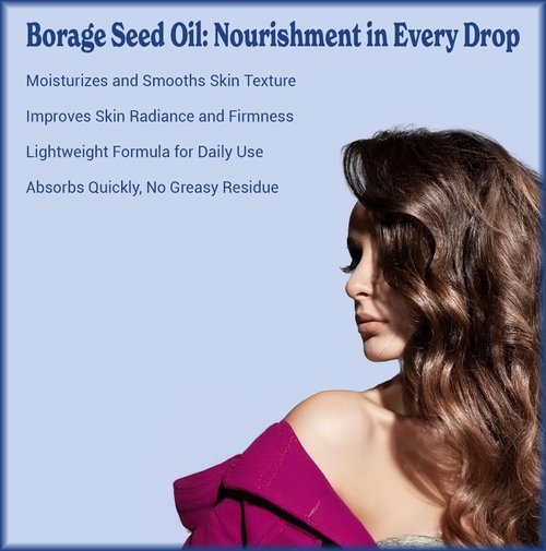 Natural Born Oils Borage Seed Oil, 16oz, Organic, Cold-Pressed, Carrier Oil, High GLA, Vitamins & Minerals, Deep Skin Nourishment, Hair Vitality