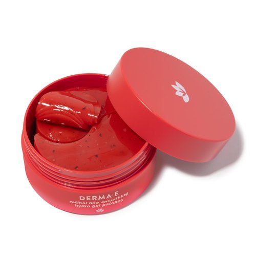 Derma E Retinol + Bakuchiol Under Eye Patches (30 Pairs) Non-Irritating, Line Smoothing Hydro Gel Eye Patches with Rose Water & Real Hibiscus Petals, Helps Reduce Fine Lines, Crow's Feet, 60ct