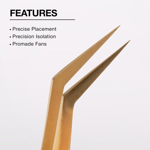 Curacoro Lash Tweezers - LashSmith 50° Long Tip Eyelash Tweezer for Isolation, Long Ultra-Firm Tip for Versatile Lashing Techniques