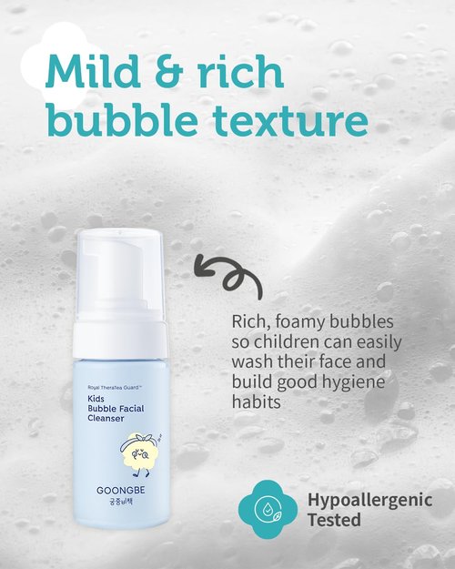 GOONGBE Kids' Bubble Facial Cleanser + Kids' Barrier Cream Bundle