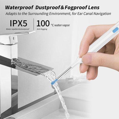 Wax Removal Tool for Ears, Earwax Remover Tools with 1080P Camera & 6LED Light & 8 Pcs Ear Set, Earwax Cleaning Kit with 10 Ear Spoon, Camera for iOS & Android (White)