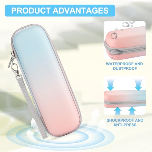 Toothbrush Travel Case for Oral B/Oral-B Pro 1000 1500 5000 7000 7500 9600/ Philips Sonicare 4100 5100 6100 5300 Electric Toothbrush, Portable Hard Protective Storage Bag (Gradient Case and 2 Caps)