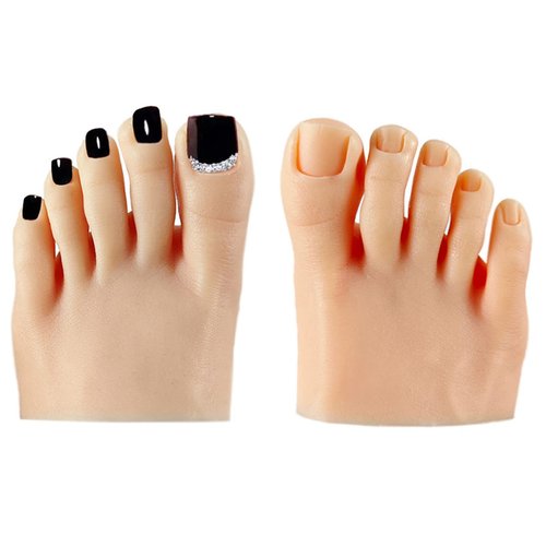 Fayelume 1 Pair Fake Foot, Silicone Feet, Nail Art Training Foot, Silicone Practice Feet Model, for Pedicure, Toe Nail Art, Acrylic Nails