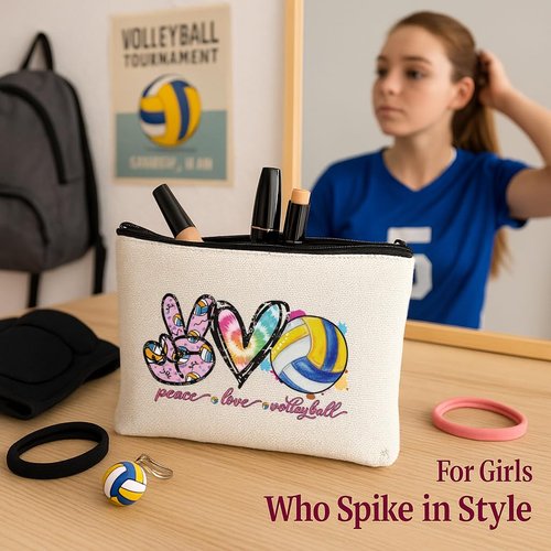 Volleyball gifts for teen girls Set Volleyball gifts Volleyball funny socks Volleyball earrings Volleyball Makeup Bag 50Pcs Volleyball Stickers-5Pcs Volleyball gifts