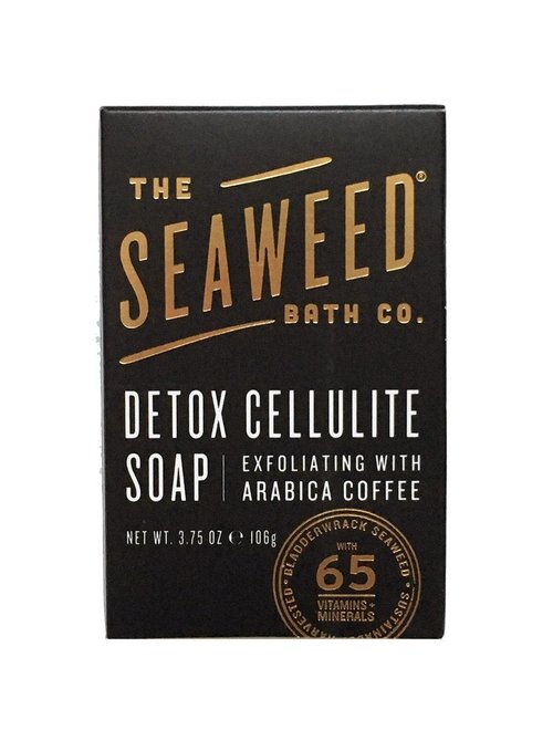 Seaweed Bath Co. Detox Cellulite Bar Soap (Pack of 3) with Coconut Oil, Kukui Oil, Bladderwrack Seaweed, Cinnamon Bark Powder and Charcoal Powder, 3.75 ounces
