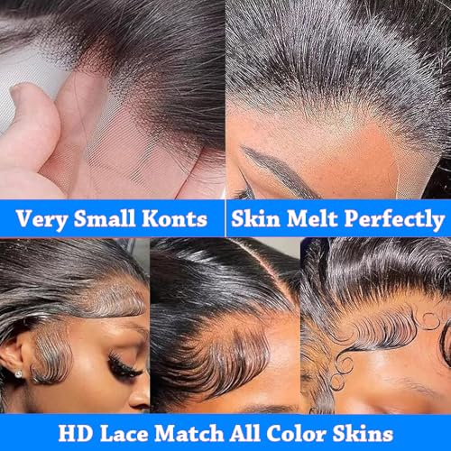 32 Inch Body Wave Lace Front Wigs Human Hair 200 Density 13x6 HD Lace Frontal Human Hair Wigs for Women Body Wave Glueless Wigs Human Hair Pre Plucked