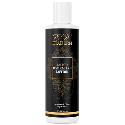 ETADERM Tattoo Lotion - Tattoo Aftercare Lotion with Aloe Vera, Glycerin, Shea Butter & Coconut Oil - Tattoo Cream Aftercare for Skin Hydration & Moisturizer - Enhances Tattoo Color & Vibrancy 236ml