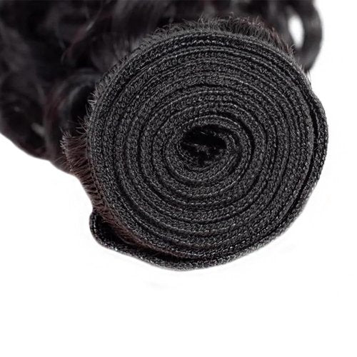 Water Wave Bundles Human Hair Wet And Wavy Human Hair Bundles Double Weft Natural Black Color 12 14 16 Inch Brazilian Virgin Remy Hair Extensions For Women 300G