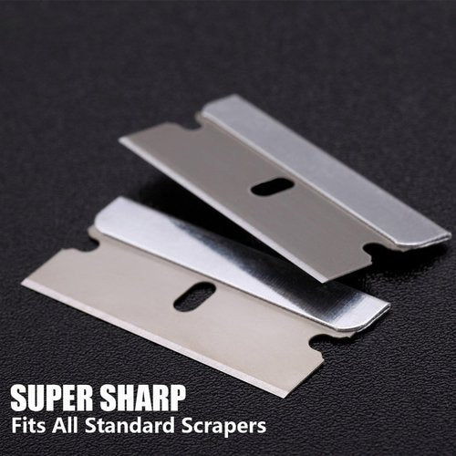 REXBETI 400PCS Single Edge Razor Blades, Industrial Scraper Razor Blades, One Edge Razor Blade, Replacement Box Cutter Blades, Suitable for Removing Labels, Decals, Stickers