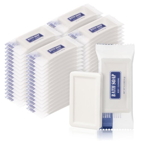 Travel Size Bars Soap in Bulk, Individually Wrapped 0.5 oz Mini Small Body Hand and Face Soaps Toiletries Amenities for Hotel, Shelter/Homeless/Nursing Home/Charity/Motel/Guest Bathroom (100)