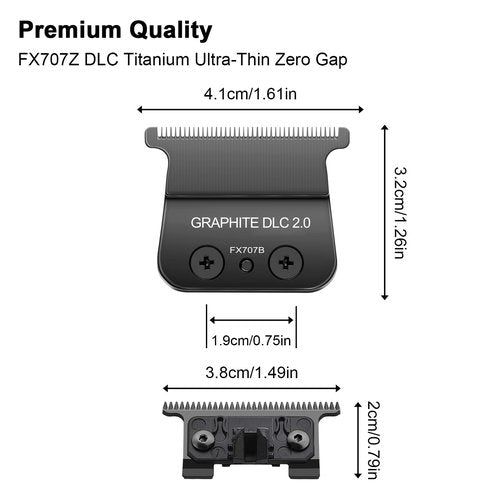 Trimmer Replacement Blade for Babyliss Pro All FX787 & FX726 Hair Trimmers,DLC 2.0 Clipper Replacement Blades Compatible with BaByliss Barberology Trimmer Blades,Black