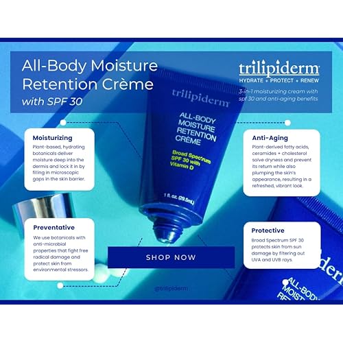 Trilipiderm 3oz TSA Travel Size 6-Pack All-Body Moisturizer with SPF 30 for Body, Face, Hands, & Feet
