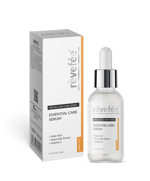 Essential Care, Anti Aging with Vitamine C, Kojic Acid, Royal Jelly Extract, Hyaluronate, Glycolic Acid, Dark Spot Remover, Anti-Wrinkles, Glowing face, Brightening Skin Serum,30 Ml 1.01fl oz