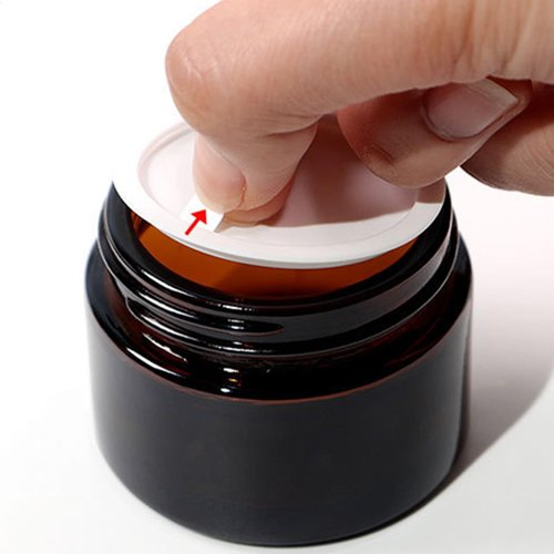 Zentriqlla 36 Pack 2oz Amber Glass Jars, Round Cosmetic Jars with with Black Lids and Inner Liners, Reusable Glass Containers for Homemade Creams, Candle, Skincare, Lotion, Travel