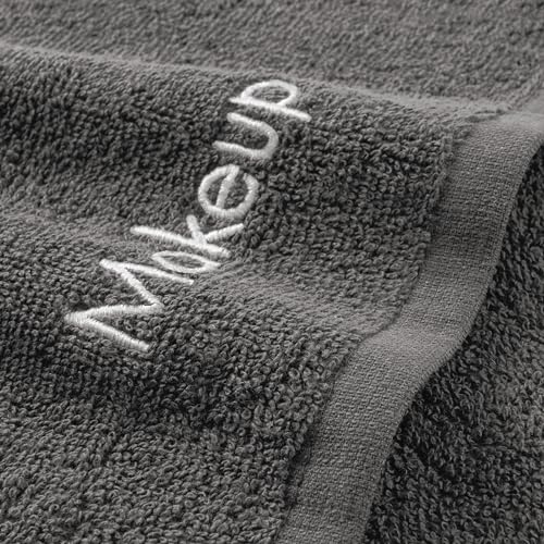 Arkwright Makeup Towels - Pack of 6 - Soft & Gentle Cotton Washcloth Face Make Up Remover, Reusuable Eraser Cloth Essentials for Hosts & Artists, 13 x 13 in, Grey