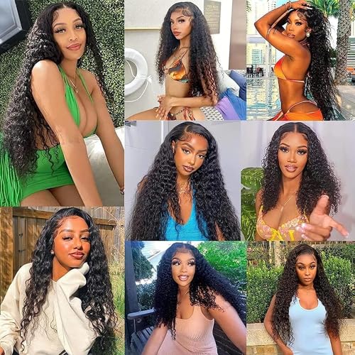 Lace Front Wigs Human Hair 180% Density 13x4 Wet and Wavy Water Curly HD Lace Front Wigs Human Wigs for Black Women Glueless Wigs Human Hair with Baby Hair (32inch£©