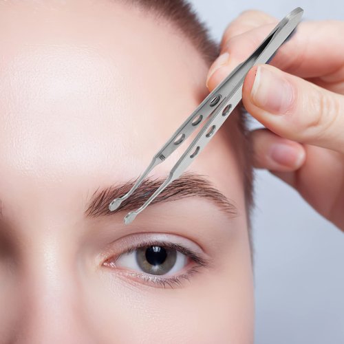 Stainless Steel Meibomian Gland Expressor Professional Eyelid Massage Tweezers Eyelid Tip for Dry Eyes, Round Tip