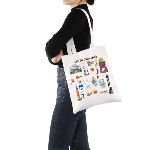 G2TUP North Carolina Gift Tote Bag - North Carolina Tourist Travel Souvenir Handbag