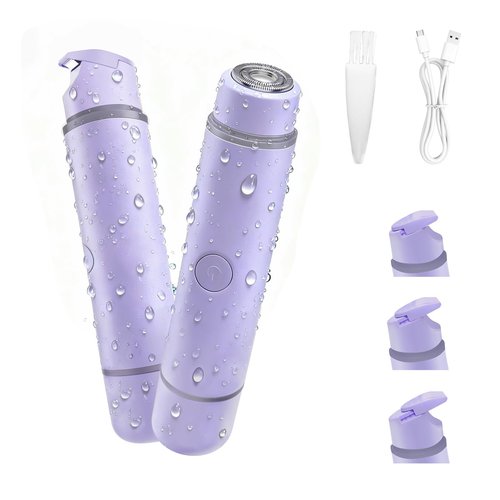 Bikini Trimmer for Women, 2-in-1 Electric Razor & Pubic Hair Trimmer, IPX6 Waterproof Bikini Shaver with 0.1-4 mm Combs, USB Charge, Painless Razors for Women Legs Underarms Face (Lalic)