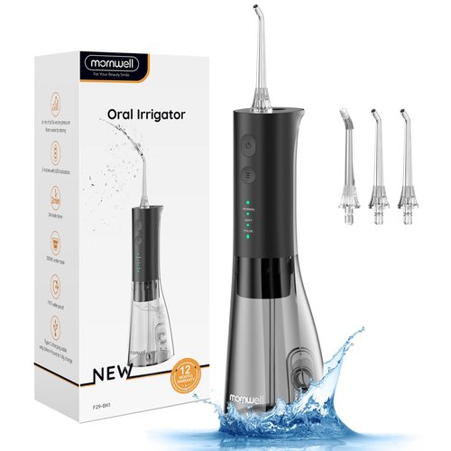 Water Flossers for Teeth, 300ML Cordless Water Flosser, Mornwell 3s Pressure Crescendo Oral Irrigator, Professional Rechargeable Portable Water Flosser