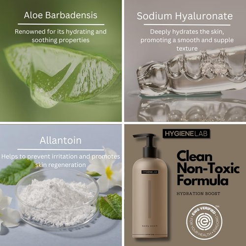 HygieneLab Mens Natural Body Wash - Ultra Hydrating, EWG Verified Clean Formula, Lavender Sands Scent, Sulfate-Free, Paraben-Free, Phthalates-Free, Gentle & Effective for Healthy Skin (10 oz)