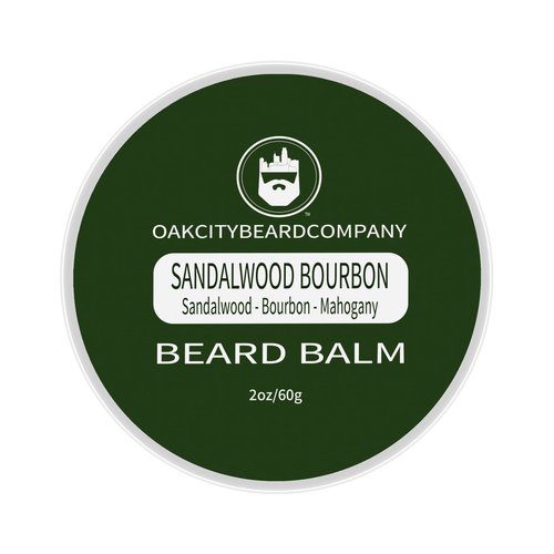Oak City Beard Company - Sandalwood Bourbon - 2 Ounce - Beard Balm - Sandalwood - Bourbon - Mahogany - Beard Conditioner (Pack of 2)
