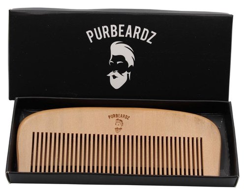 PurBeardz Wooden Hair Comb - Great Comb for Beard and Mustache for Men