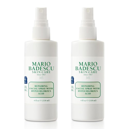 Mario Badescu Repairing HOCl Facial Spray with Hypochlorous Acid – Soothes & Hydrates Angry, Irritated Skin, Reduce Redness & Flare-Ups – pH Balancing, Non-Irritating Cleanser, 4 Fl Oz (Pack of 2)