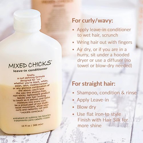 Mixed Chicks Curl Defining & Frizz Eliminating Leave-In Conditioner, Pack of 2, 10 fl.oz Each
