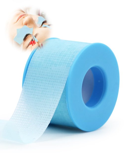 LZM Gel Lash Tape Eyelash Extensions- Eyelash Tape Silicone Gel Eyelash Extension Tape for Sensitive Skin Pain-Free Removal Breathable Lash Extensions Tape (1 Roll-1in × 4yd,Blue)