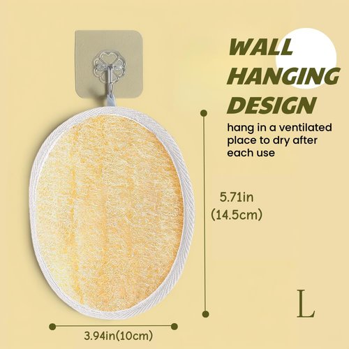 Kuenst Natural Loofah Sponge, Substitute Exfoliating Body Scrubber, Shower Loofah for Women & Men,Made with Eco-Friendly Luffa Bath Sponge, 2 Pack, 5.71in*3.94in, NavajoWhite-Snow