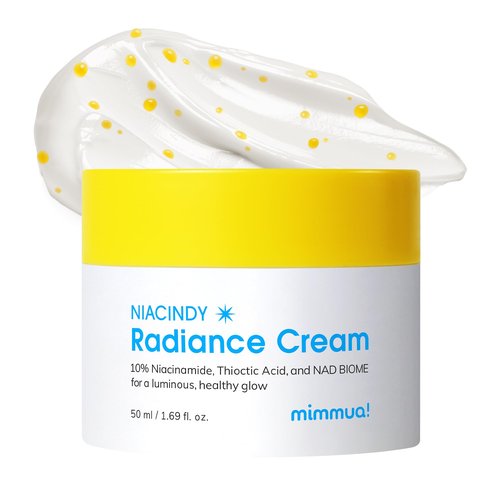 mimmua NIACINDY Radiance Capsule Cream | Liposomal NAD + 10% Niacinamide +Thioctic Acid | Dark Spot Remover & Anti-Aging Moisturizer | Korean Clinical Formula for Radiant Skin | 50ml / 1.59 FL OZ