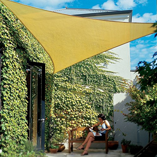 Coolaroo Coolhaven Shade Sail Kit - 95% UV Block Breathable Outdoor Sun Shade with Stainless Steel Hardware for Patio, Deck, Garden, or Pool, 18 ft Triangle, Sapphire