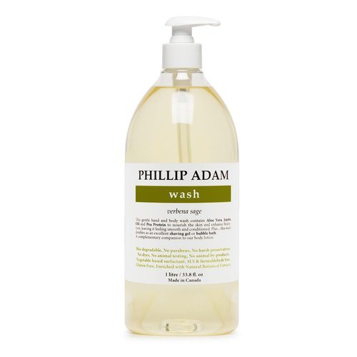 Phillip Adam Verbena Sage Hand and Body Wash with Aloe Vera and Jojoba Oil - Hydrates and Nourishes Skin - Sulfate Free and Gluten Free - 33.8 Fl Oz