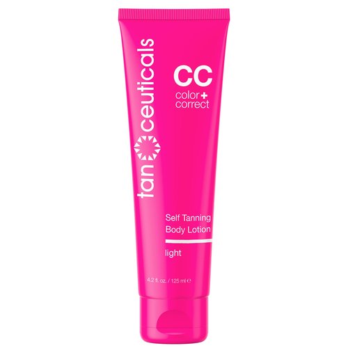 Tanceuticals Self Tanning Body Lotion - Light Self Tanner, Gradual Color Correcting & Natural Looking Sunless Tan – Quick Fake Tan, Bronze Glow - Fresh Coconut Scent & Healthy Ingredients (Light)