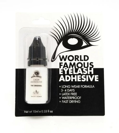 CAT Lash Adhesive, Lash Glue, 72+hr Extra Strong Long Lasting Wear Formula Waterproof Latex Free Fast Drying Eyelash Glue CAT (0.33 fl. OZ/ 10 ML)