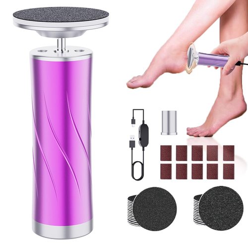 Guxxbix Electric Callus Remover Professional Foot File Adjustable Speed, Adjustable F/R Dual Grind Heads Smooth Skin Foot File (Rose red)
