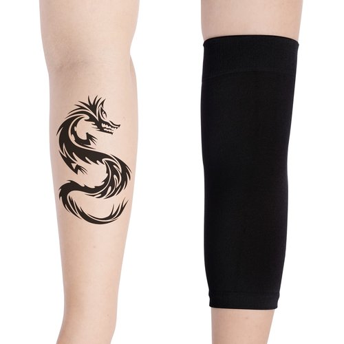 HOVEOX 3 Pairs Tattoo Cover Up Compression Sleeves - Forearm Arm Sleeves for Women & Men (Black)