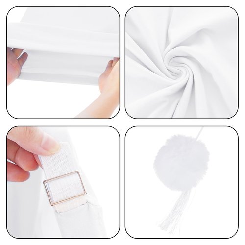 cnomg 2pcs Men's Night Sleeping Cap Adjustable Pajama Cap with Pom Ball and Tassel Women Daily Use (US, Alpha, Medium, White,white)