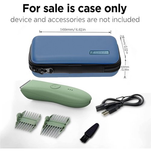 Loxdn EVA Hard Case for Meridian/MANSPOT Shaver Groin & Body Hair Trimmer - Men's Grooming Organizer Storage Bag for Electric Razor and Accessories - Case Only (Blue)