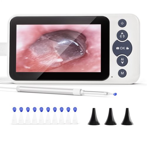 Goingmeta Ear Wax Removal Tool with Camera, Digital Otoscope with Gyroscope - 4.5 Inch HD Screen, 3.9mm Ultra-Thin Probe, 6 LED Light, Video/Photo Capture, 3000mAh Battery & 4GB SD Card
