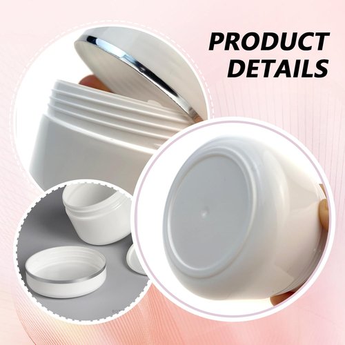 ericotry 6pcs 250g/8oz White Plastic Jars Empty Cosmetic Jars Refillable Round Containers with Dome Lid for Cosmetic Lotion Cream