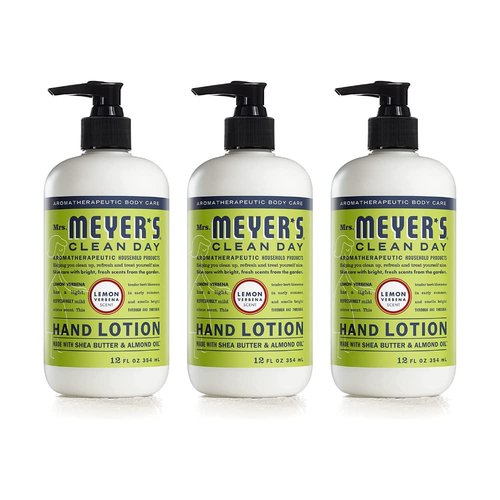 Mrs. MEYER'S CLEAN DAY Hand Lotion for Dry Hands, Non-Greasy Moisturizer Made with Essential Oils, Lemon Verbena 12 Fl Oz (Pack of 3)