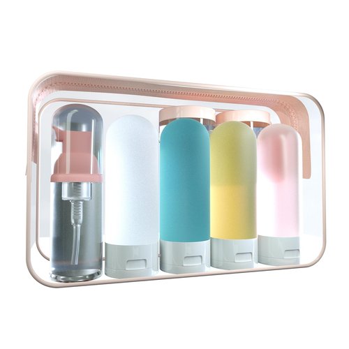 Tivroco 19-Piece Travel Bottle Set, TSA Approved Toiletries, BPA Free, Leak-Proof Travel Size Container Kit, Portable Refillable Travel Accessories for Shampoo, Conditioner, Lotion (Pink)