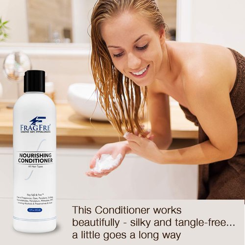 FRAGFRE Fragrance Free Conditioner 12 oz (2-Pack Gift Set) - Parabens Free Hypoallergenic - Hair Conditioner for Sensitive Skin - Deep Conditioning for Normal Treated and Fragile Hairs - Vegan GF/CF
