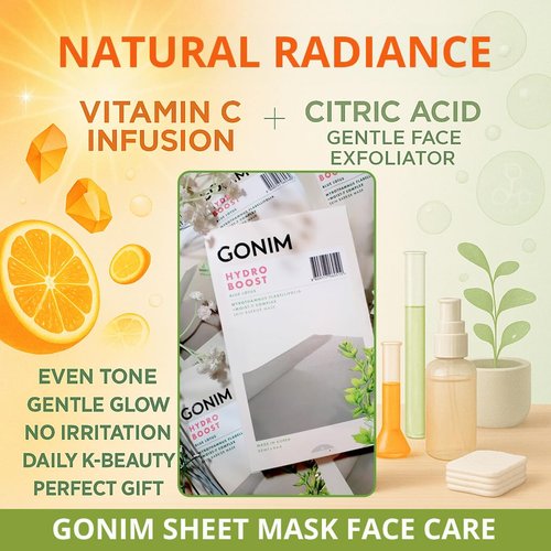GONIM Face Mask Korean Skin Care with Hyaluronic Acid Serum & Collagen Activation, Hydrating Face Masks Skincare with Vitamin C, Moisturizing Sheet Mask for All Skin, Korean Face Mask 15 Sheets