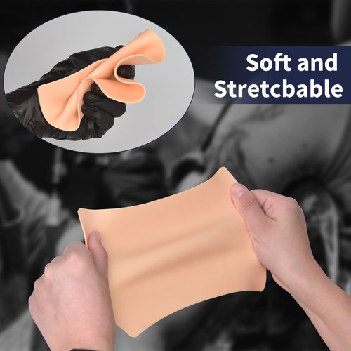 Narkasy 3MM Tattoo Practice skin - 20pcs Double Sides Thick Fake Skin Tattoo Skin for Practicing,Soft Silicone Tattoo Eyebrow Practice Skins for Beginner & Experienced Tattoo Artist…