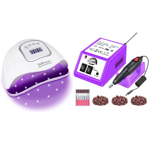 LAVAED Electric Nail Drill Professional and UV LED Nail Lamp Kit